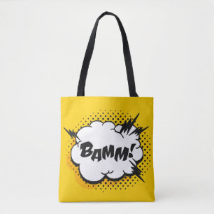 Pop art speech bubble drawing with text. Cartoon s Tote Bag