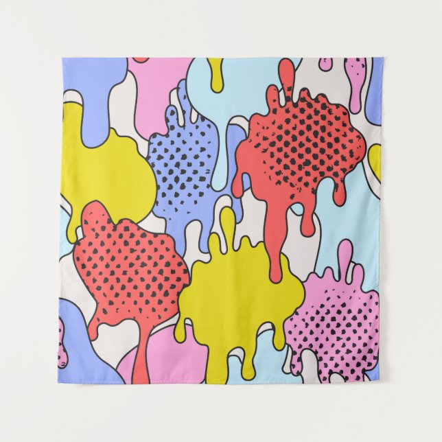 Pop Art Splatter: Comic Drama Tapestry (Front)