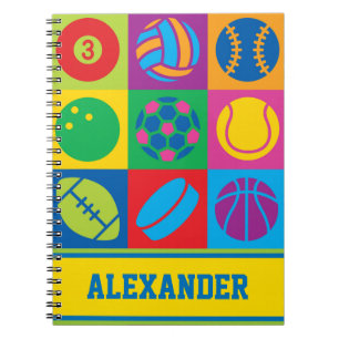 Pop Art Sports Balls Notebook