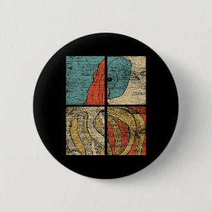 Pop Art Squid Octopus 6 Cm Round Badge