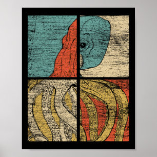 Pop Art Squid Octopus  Poster