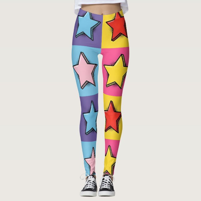 Pop Art Stars Leggings (Front)