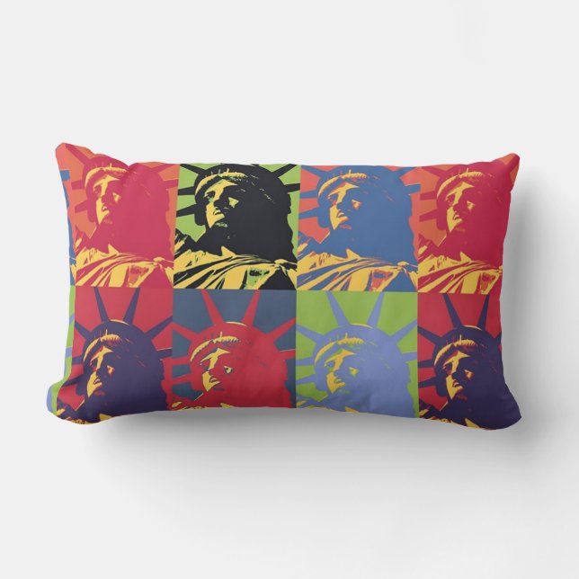 Pop Art Statue of Liberty American Lumbar Cushion (Front)