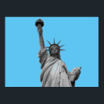 Pop Art Statue of Liberty Blue Greyscale New York Poster<br><div class="desc">New York City Monuments Artworks - Indepent United States of America National Symbol Buildings</div>