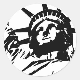 Pop Art Statue of Liberty Classic Round Sticker