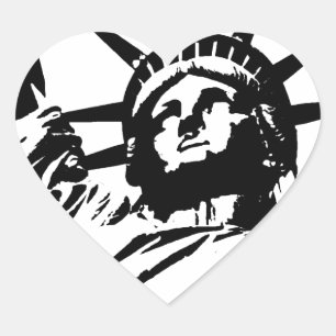 Pop Art Statue of Liberty Heart Sticker