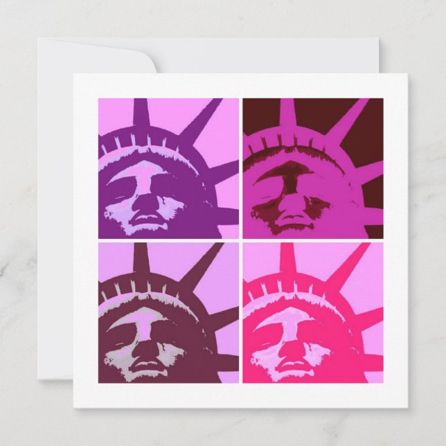 Pop Art Statue of Liberty  Holiday Card (Front)