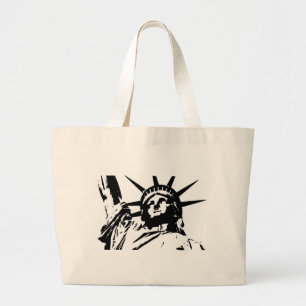 Pop Art Statue of Liberty Large Tote Bag