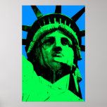 Pop Art Statue of Liberty Poster<br><div class="desc">This design features an Illustration of the famous Statue of Liberty in New York City in a Pop Art style.</div>
