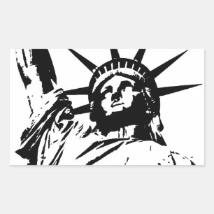 Pop Art Statue of Liberty Rectangular Sticker