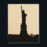 Pop Art Statue of Liberty Silhouette Wood Canvas<br><div class="desc">Retro Travel Advertisements -New York City Symbol Buildings Images & Digital Paintings</div>