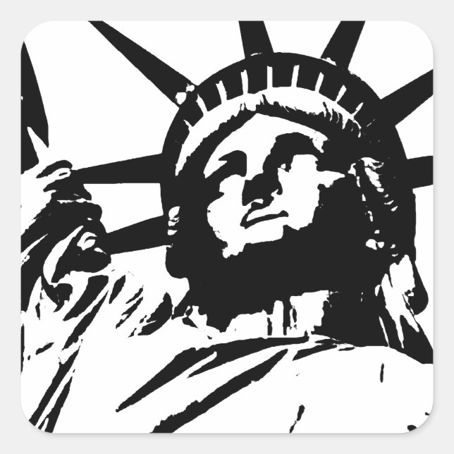 Pop Art Statue of Liberty Square Sticker (Front)