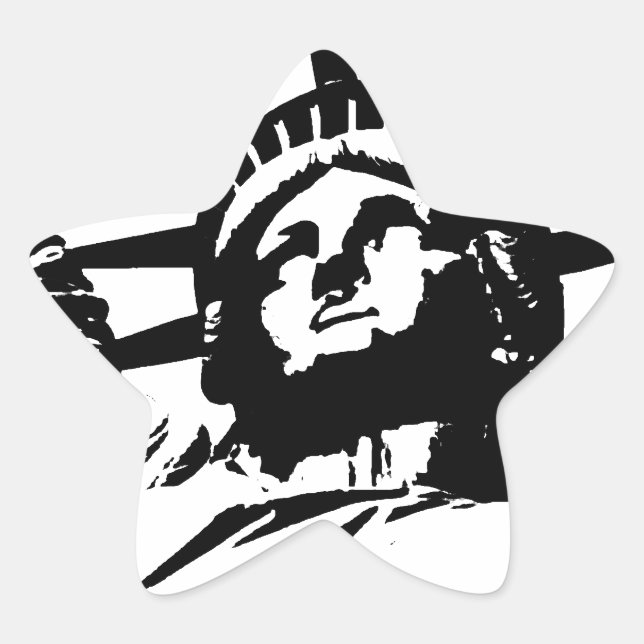 Pop Art Statue of Liberty Star Sticker (Front)