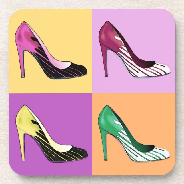 Pop Art Stiletto Pumps / Shoes / High Heels Coaster (Front)