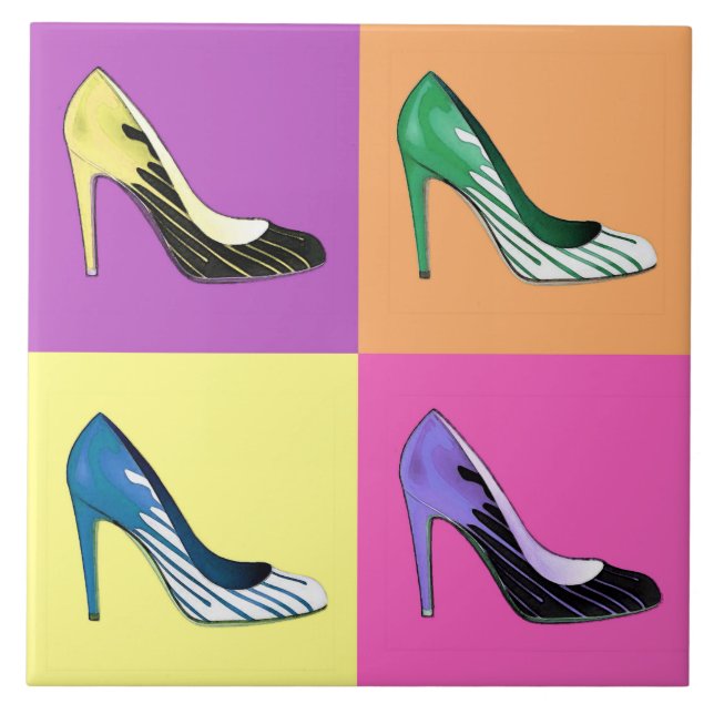 Pop Art Stiletto Pumps / Shoes / High Heels Tile (Front)