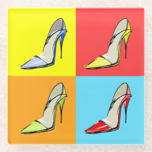Pop Art Stilettos Glass Coaster, Fashion Theme Coaster