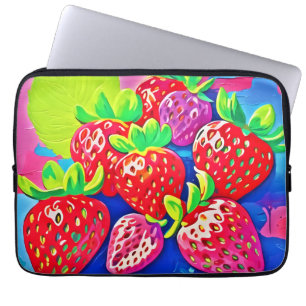 Pop Art Strawberries Laptop Sleeve
