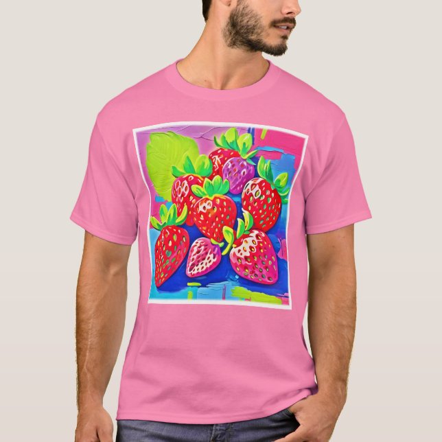 Pop Art Strawberries T-Shirt (Front)