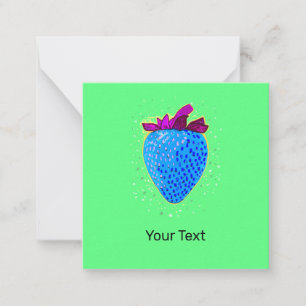 Pop Art Strawberry Blue Card