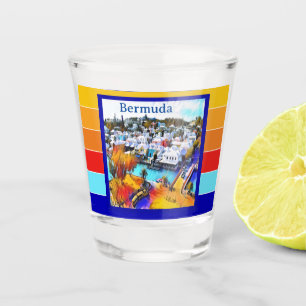 Pop Art Stripes Bermuda  Shot Glass