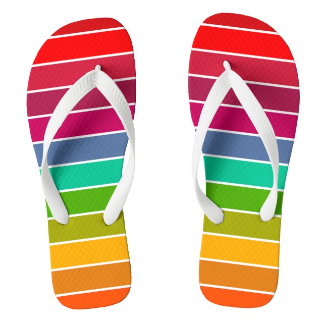 Pop Art Stripes Flip Flops (Footbed)