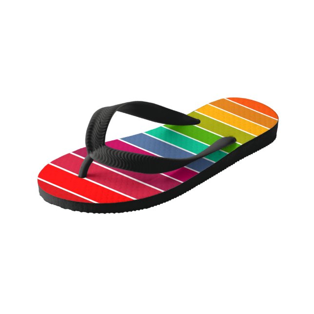 Pop Art Stripes Kid's Flip Flops (Angled)