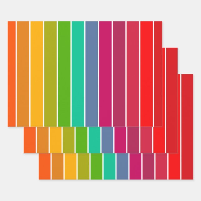 Pop Art Stripes Wrapping Paper Sheet (Set)