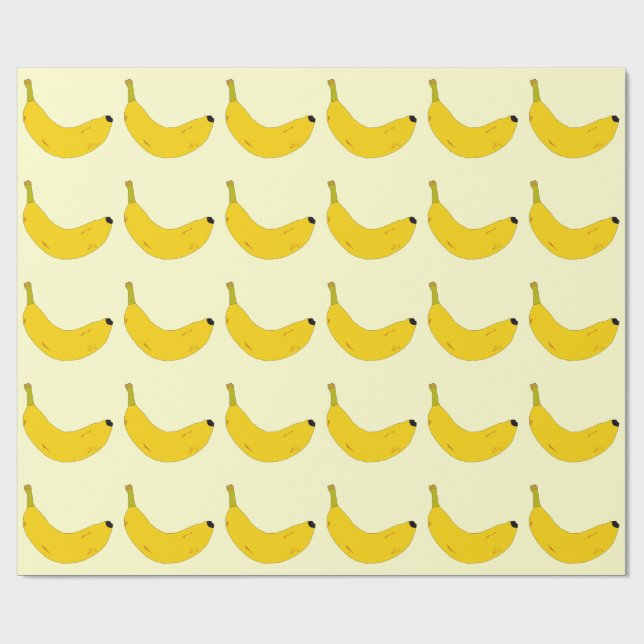 POP ART STYLE BANANAS PATTERN WRAPPING PAPER (Flat)