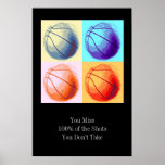 Pop Art Style Motivational Quote Basketball Poster<br><div class="desc">I Love This Game. Popular Sports - Basketball Game Ball Image.</div>