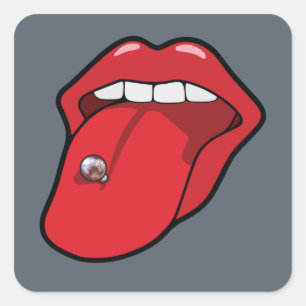 Pop art style of Pierced tongue sticker