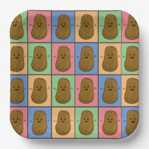 Pop Art Style Potato Paper Plate