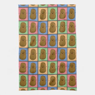 Pop Art Style Potato Tea Towel