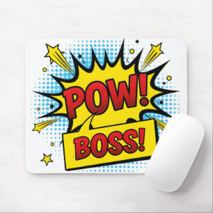 Pop Art Style POW BOSS Modern Professional Mouse Mat