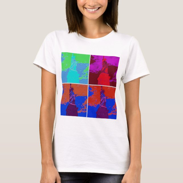 Pop Art Style Statue of Liberty T-Shirt (Front)
