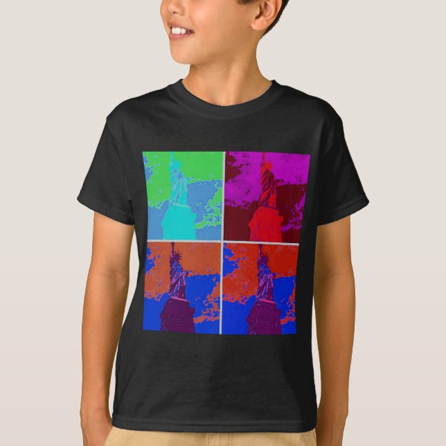 Pop Art Style Statue of Liberty T-Shirt (Front)