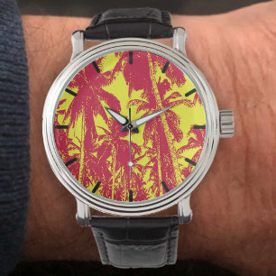 Pop Art Style Tropical Palm Trees Watch