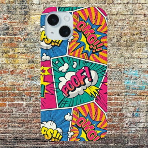 Pop Art Style - Whimsical Retro Comic Explosion iPhone 15 Case