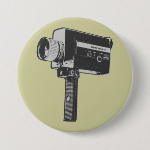Pop Art Super 8 Movie Camera 7.5 Cm Round Badge