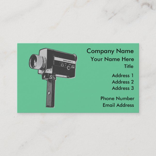 Pop Art Super 8 Movie Camera Business Card (Front)
