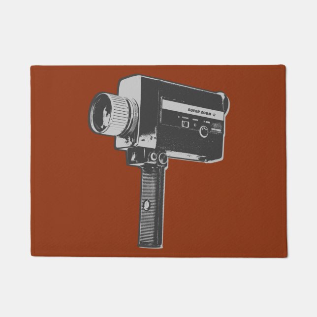 Pop Art Super 8 Movie Camera Doormat (Front)