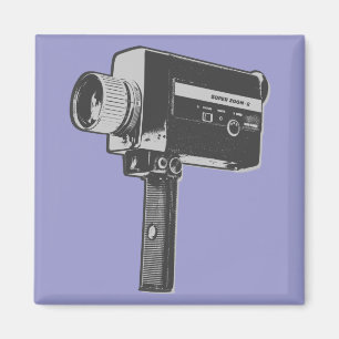 Pop Art Super 8 Movie Camera Magnet