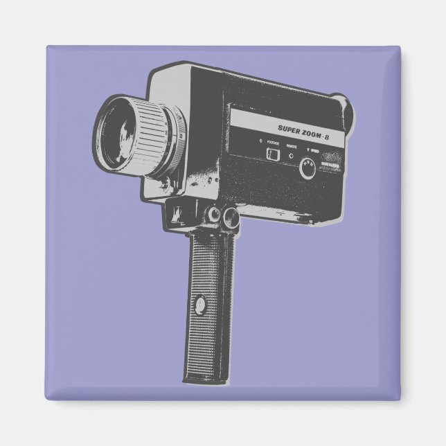 Pop Art Super 8 Movie Camera Magnet (Front)