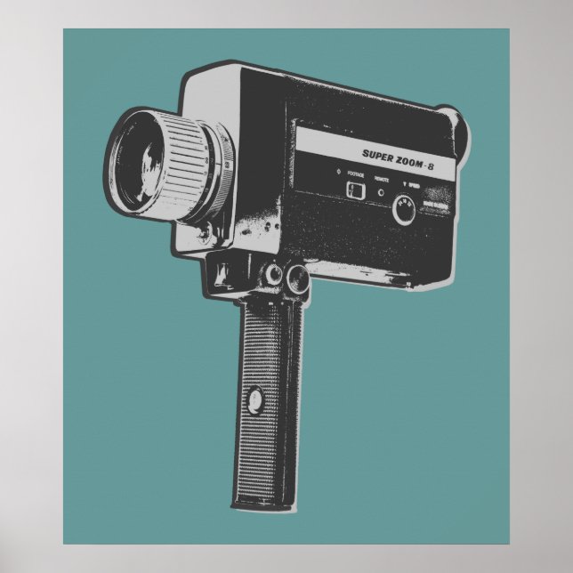 Pop Art Super 8 Movie Camera Poster (Front)