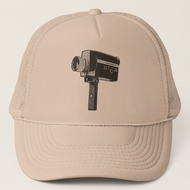 Pop Art Super 8 Movie Camera Trucker Hat (Front)