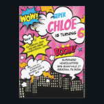 Pop Art Super Hero Birthday Invitation<br><div class="desc">Pop Art Super Hero Birthday Invitation</div>