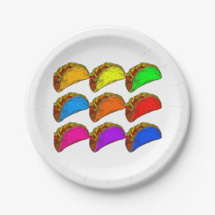 Pop Art Taco Paper Plate