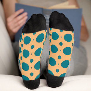 Pop Art Teal Polka Dots Socks