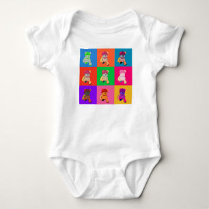 Pop Art Teddy Bear Baby Bodysuit