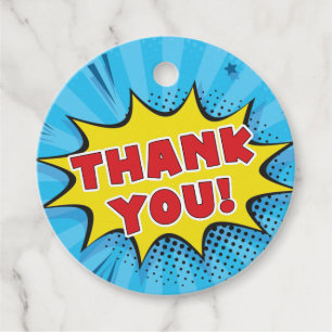 Pop Art Thank You Favour Tags