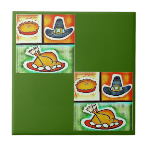 Pop Art Thanksgiving Dinner Tile